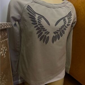 SYNERGY 100% Organic Cotton French Terry  - Wings Embroidery - Tan - Small - NWT